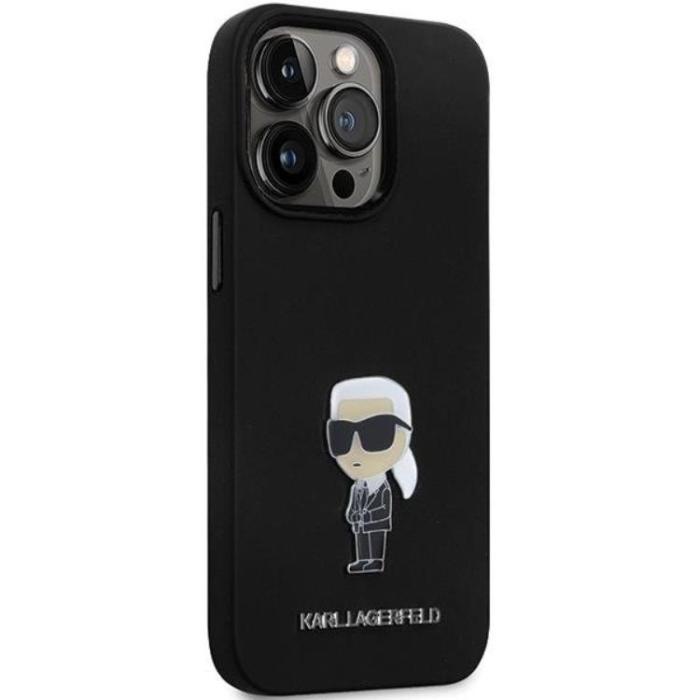 KARL LAGERFELD - KARL LAGERFELD iPhone 13 Pro Max Mobilskal Silikon Ikonik Metal Pin