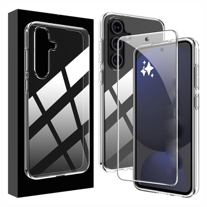 A-One Brand - Galaxy A17 Mobilskal Anti Scratch Med Härdat glas - Transparent