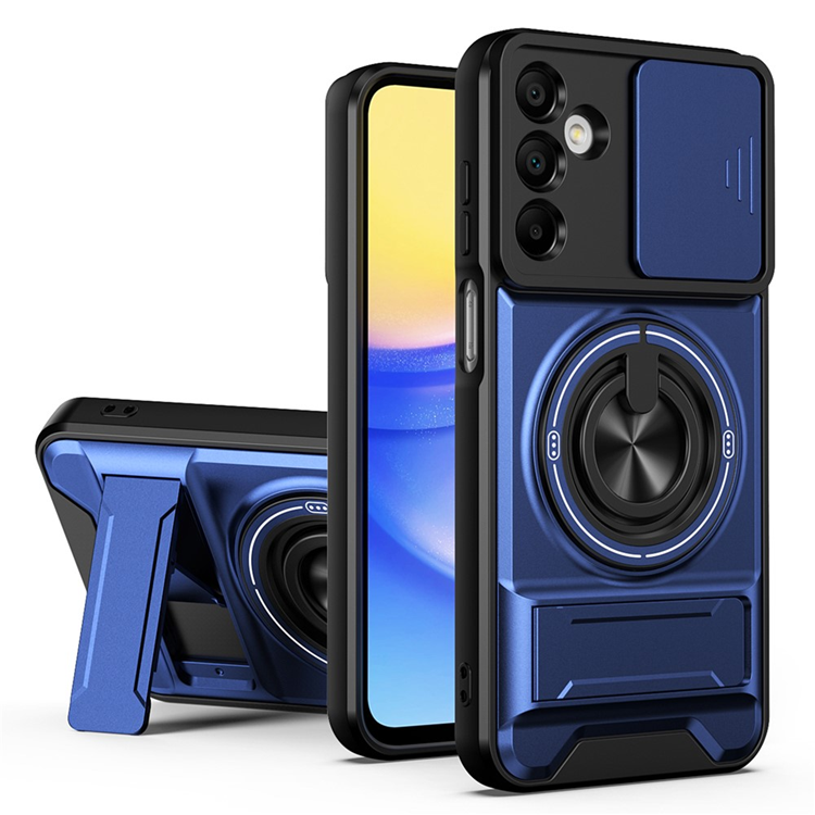 Galaxy A15 Mobilskal MagSafe med Camera Lens Slider Ringhållare - Blå (Blå) | 2353 | AlltMobil