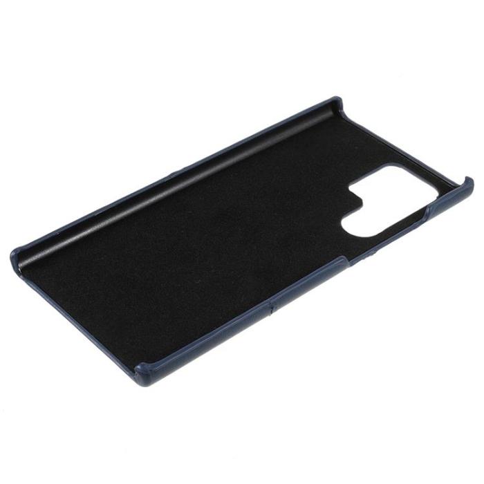 OEM - Kortplats Läder Skal Galaxy S22 - Blå