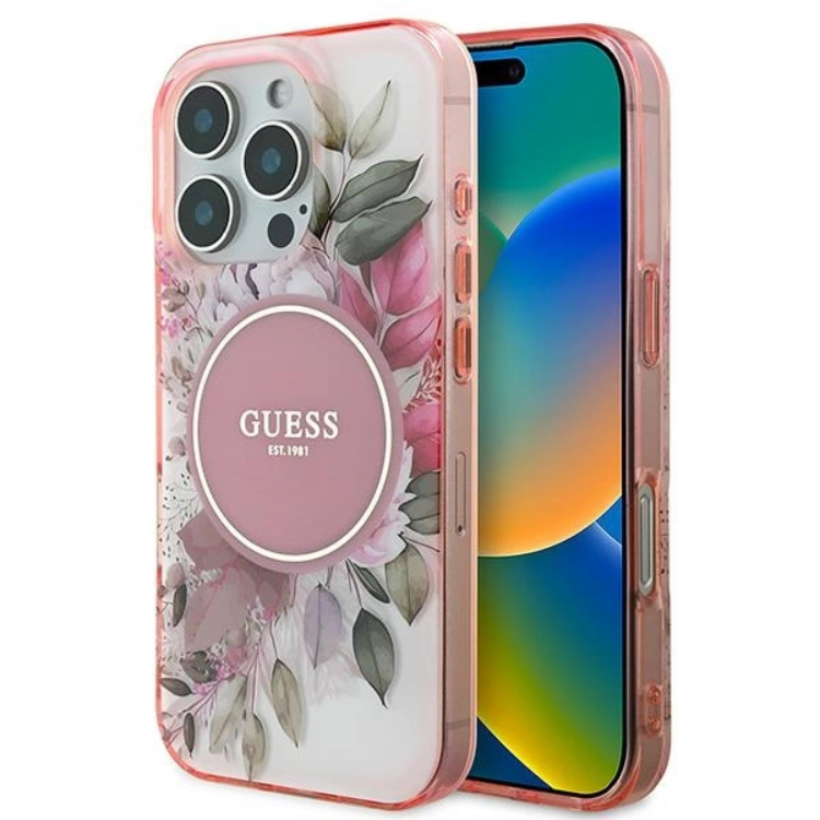 Guess iPhone 16 Pro Max Mobilskal MagSafe IML Flower & Tonal Circle | 2353 | AlltMobil