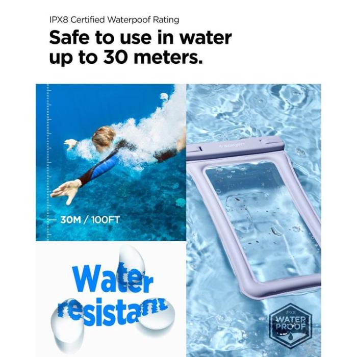 UTGATT - Spigen Vattentätt universalt Mobilfodral - Aqua Blå