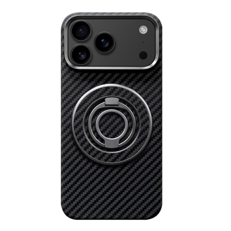 iPhone 17 Mobilskal MagSafe Kevlar Metal Ring - 1500D Coarse | 2353 | AlltMobil