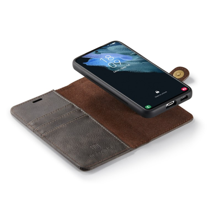 DG.MING - DG.MING Galaxy S23 Plånboksfodral 2in1 Äkta Läder - Grå
