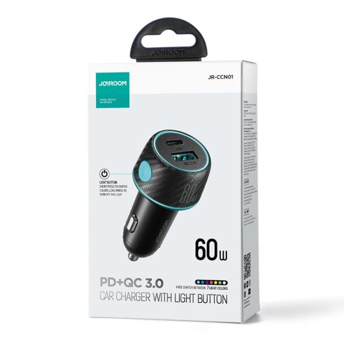 Joyroom - Joyroom Billaddare Adapter USB-A 60W - Svart