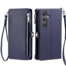 OEM - Samsung Galaxy S26 Pl&aring;nboksfodral TPU + Konstl&auml;der - Bl&aring;