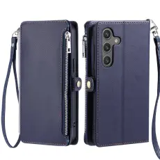 OEM - Samsung Galaxy S26 Pl&aring;nboksfodral TPU + Konstl&auml;der - Bl&aring;