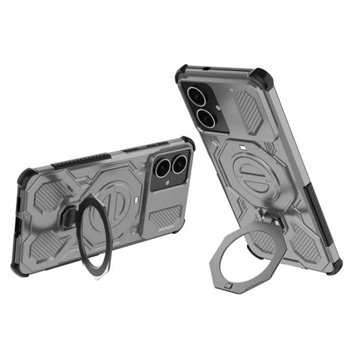 A-One Brand - Galaxy S26 Edge Mobilskal Rotating Metal Kickstand - Grå