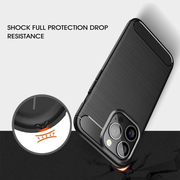 A-One Brand - iPhone 14 Pro Skal Carbon Fiber Texture - Svart