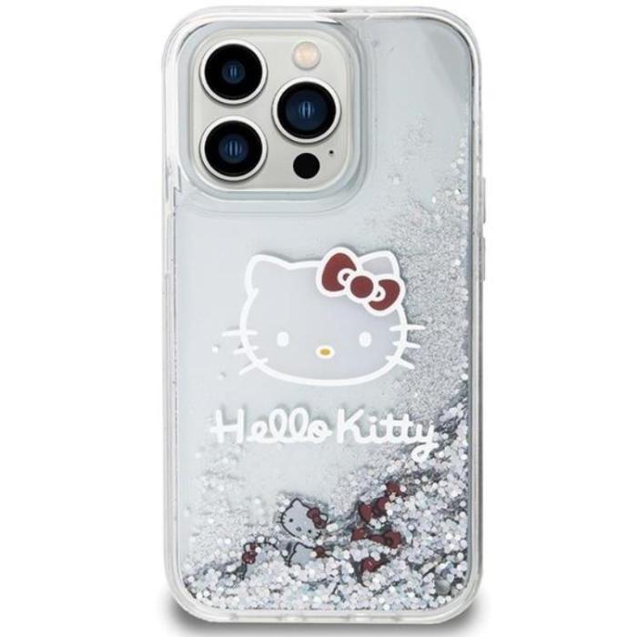Hello Kitty - Hello Kitty iPhone 14 Pro Max Mobilskal Liquid Glitter Charms Kitty Head