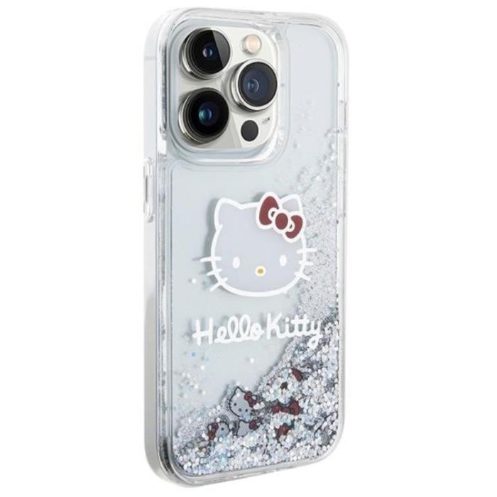 Hello Kitty - Hello Kitty iPhone 14 Pro Max Mobilskal Liquid Glitter Charms Kitty Head