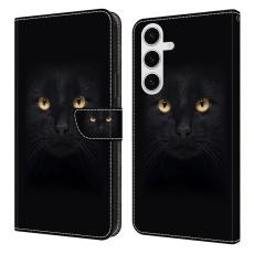 OEM - Samsung Galaxy S26/S26 Pro Pl&aring;nboksfodral Magnetl&aring;s Konstl&auml;der - Svart Katt