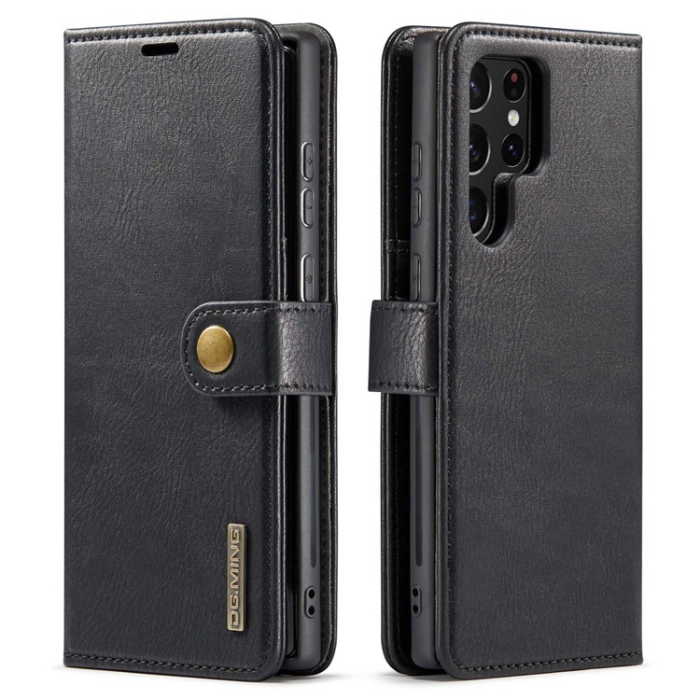 DG.MING - DG.MING Galaxy S23 Ultra Plånboksfodral 2in1 Äkta Läder - Svart