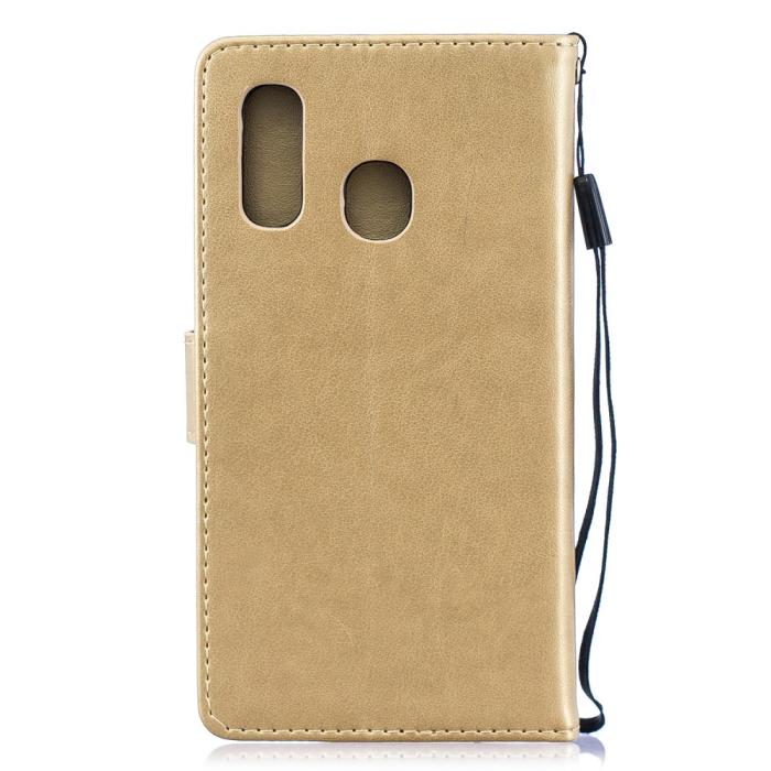 A-One Brand - Flowers Plånboksfodral till Samsung Galaxy A40 - Guld