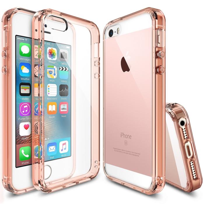 UTGATT5 - RINGKE Fusion skal till Apple iPhone 5/5S/SE - Rose Gold