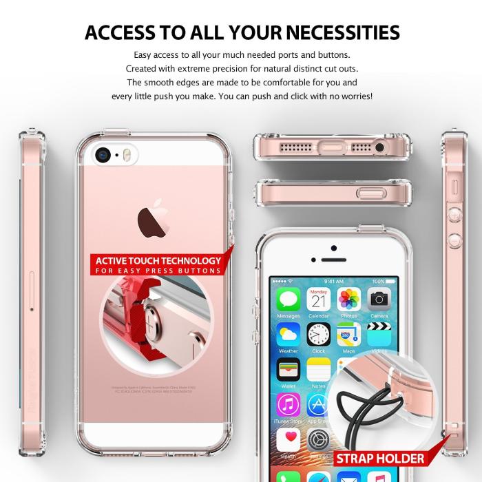 UTGATT5 - RINGKE Fusion skal till Apple iPhone 5/5S/SE - Rose Gold