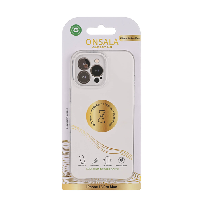 Onsala - Onsala iPhone 16 Pro Max Mobilskal TPU Återvunnen - Transparent