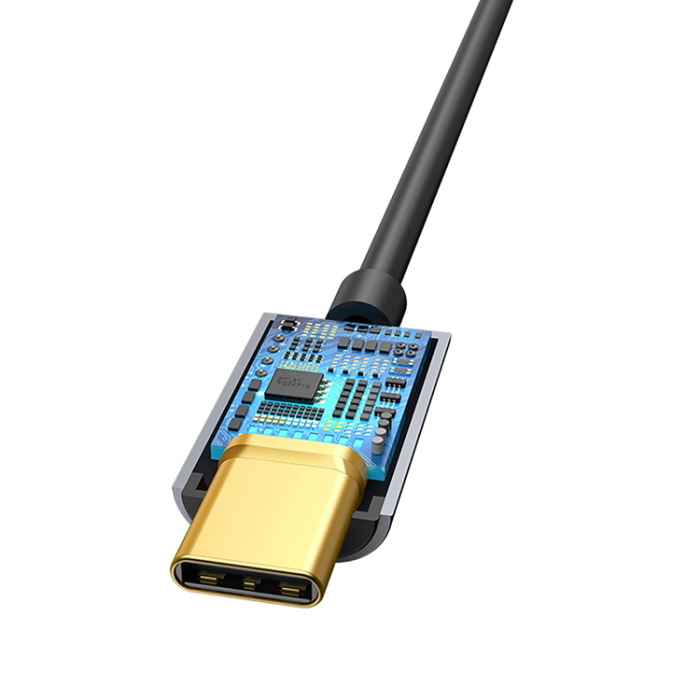 BASEUS - Baseus USB-C Hörlurar Adapter DAC minijack 3,5 mm - Grå