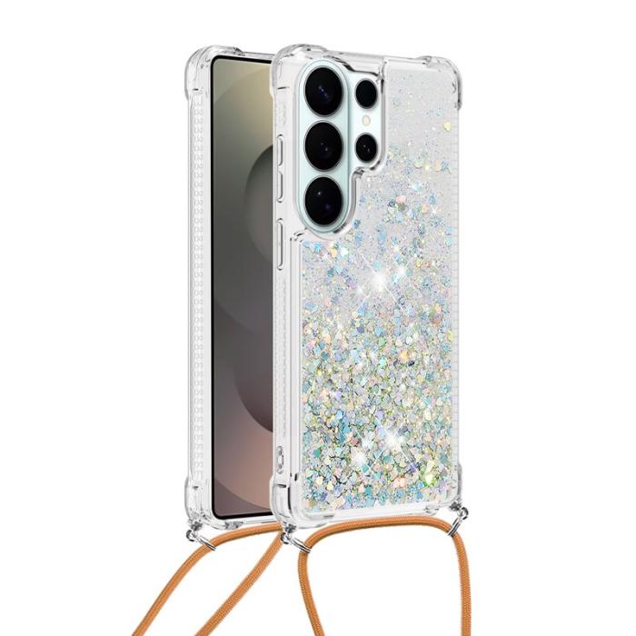 OEM - Mobilskal till Samsung Galaxy S26 Ultra TPU Snabbsand Telefon- Silver / Hjärtan