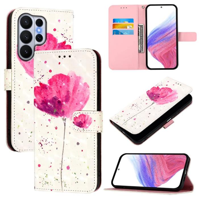 OEM - Samsung Galaxy S26 Ultra Fodral Äkta Läder Mönster - Blomma