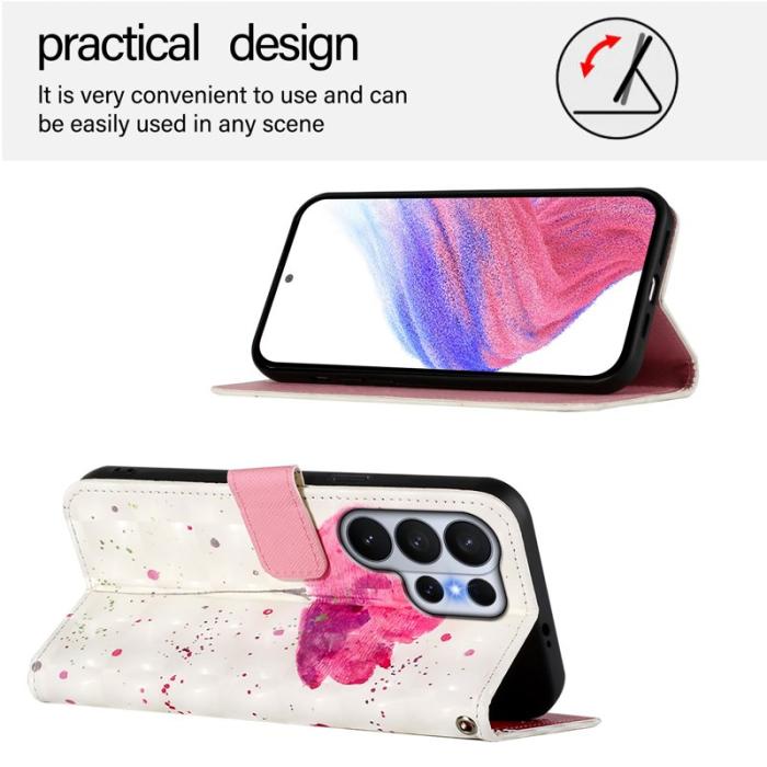 OEM - Samsung Galaxy S26 Ultra Fodral Äkta Läder Mönster - Blomma