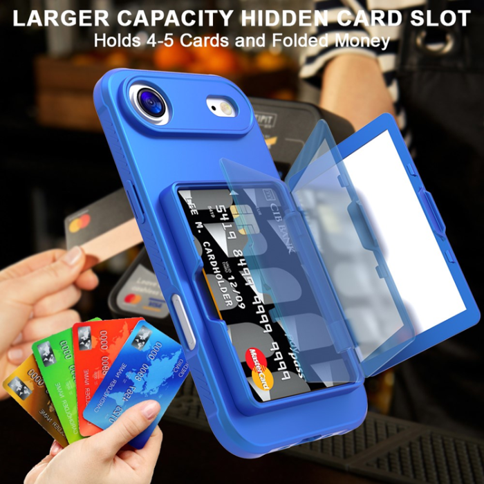 A-One Brand - iPhone Air Mobilskal Korthållare Mirror Kickstand