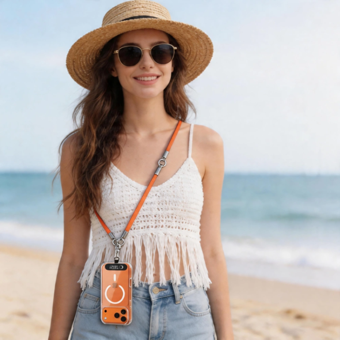 Tech-Protect - Tech-Protect Mobilrem Crossbody Och Wrist C10S - Orange/Titanium