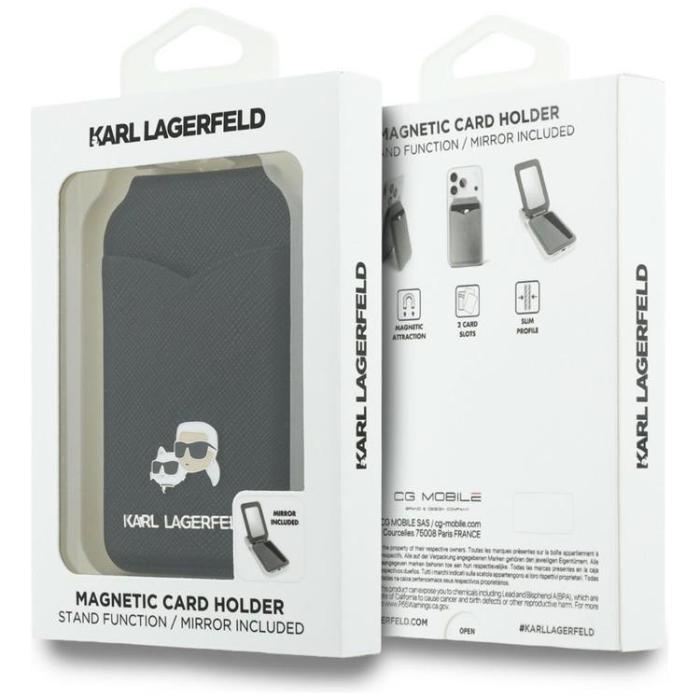 KARL LAGERFELD - Karl Lagerfeld MagSafe Korthållare Stativ med Spegel - Svart