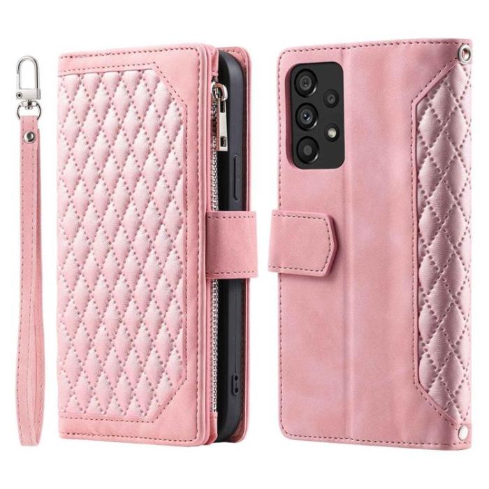 A-One Brand - Galaxy A33 5G Plånboksfodral Rhombus Grid - Rosa