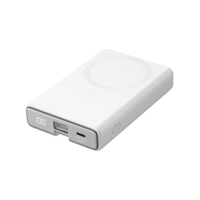 Joyroom - Joyroom Magnetisk Powerbank 10000mAh 20W Med Kabel - Vit