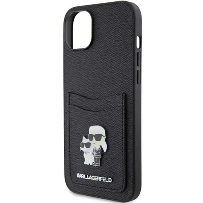 KARL LAGERFELD - Karl Lagerfeld iPhone 15 Mobilskal Korthållare Metal Logo