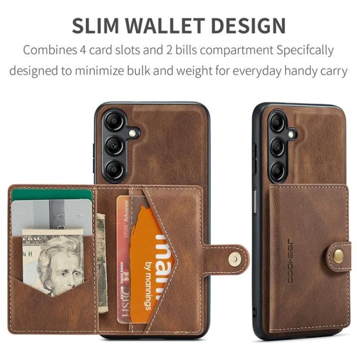 OEM - JEEHOOD Samsung Galaxy A14 4G/5G Mobilskal KonstLäder - Brun