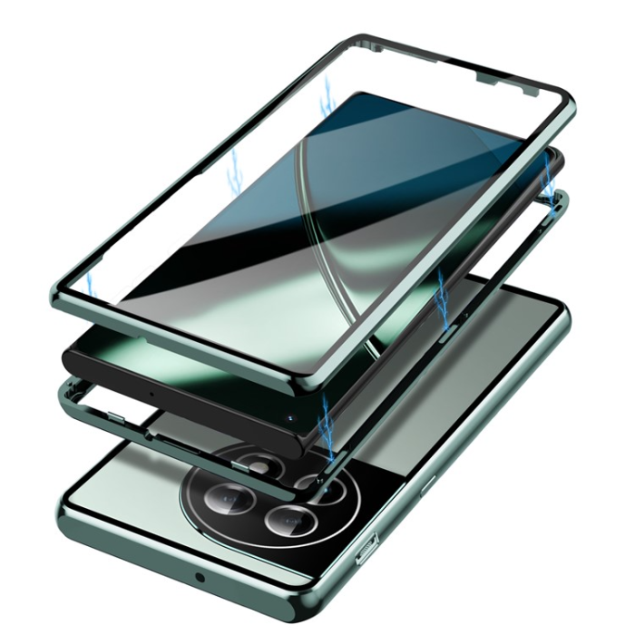 A-One Brand - OnePlus 11 5G Mobilskal Magnetic Metal Frame - Grön