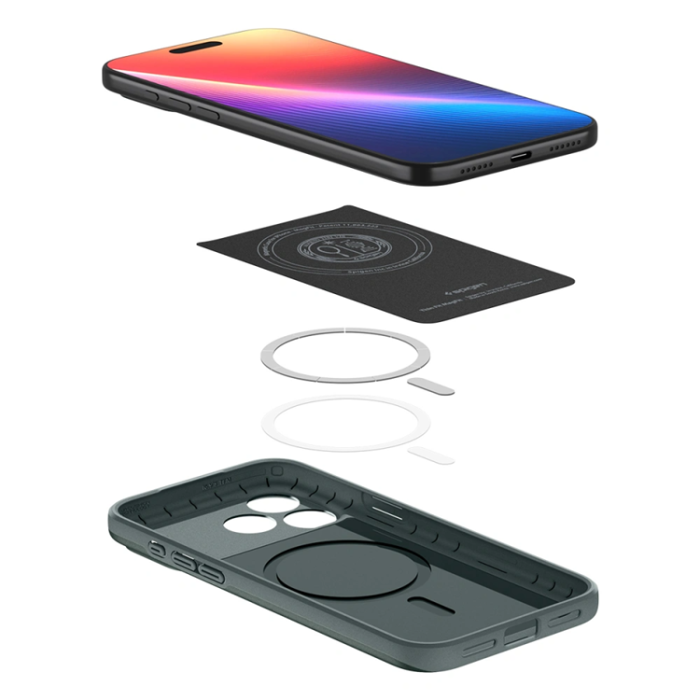 Spigen - Spigen iPhone 17 Pro Mobilskal Magsafe Thin Fit - Abyss Grön