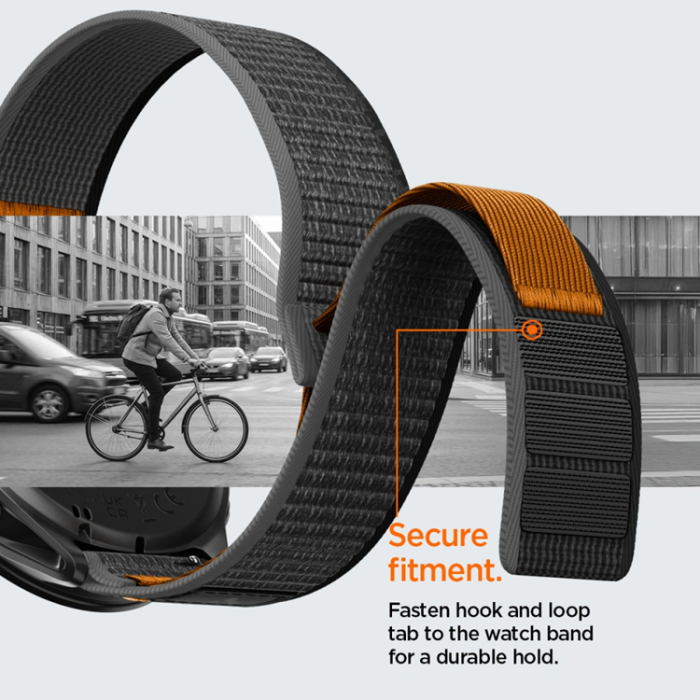 Spigen - Spigen Armband För Garmin Quick Release 22mm Active Athlex Air - Svart/Orange