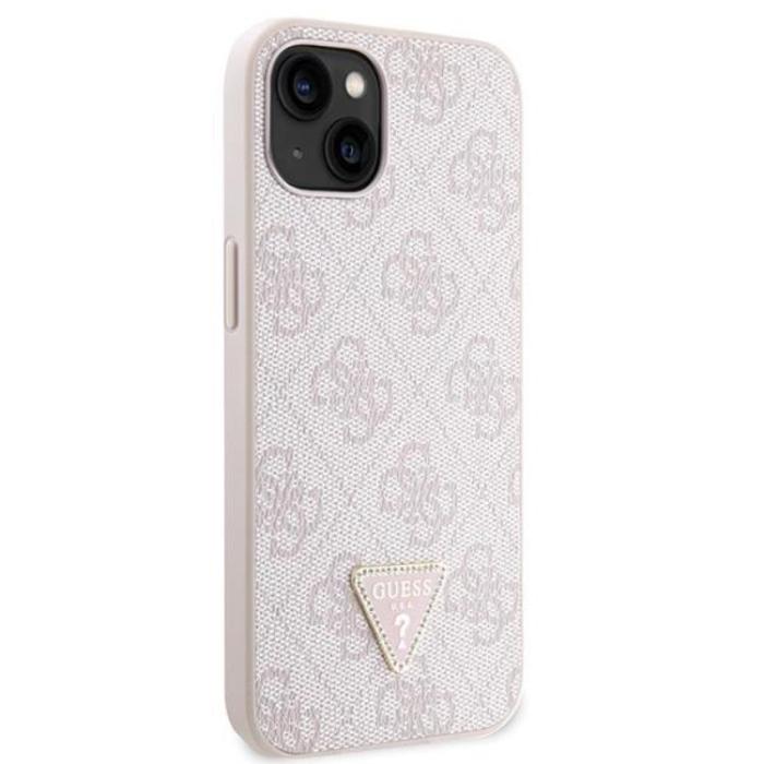 Guess - Guess iPhone 14 Mobilskal Crossbody Metall Logo - Rosa
