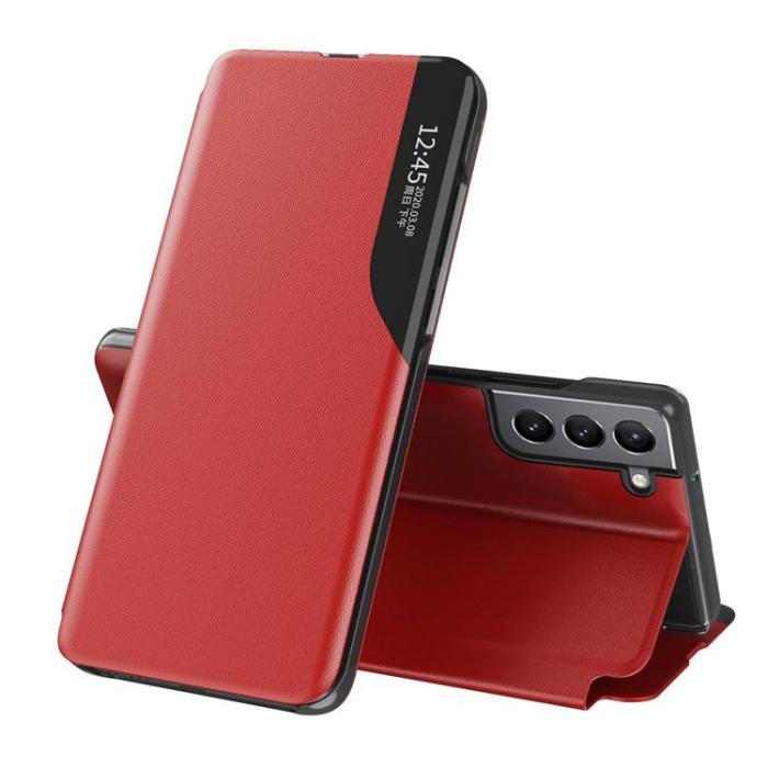 OEM - Eco Läder View Fodral Galaxy S22 Plus - Röd