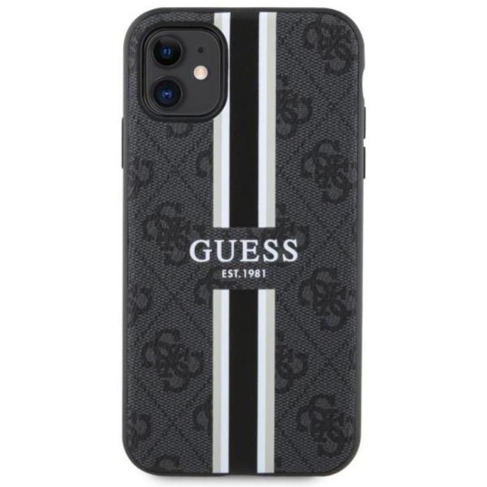 Guess - Guess iPhone 11/XR Mobilskal MagSafe Printed Stripes - Svart