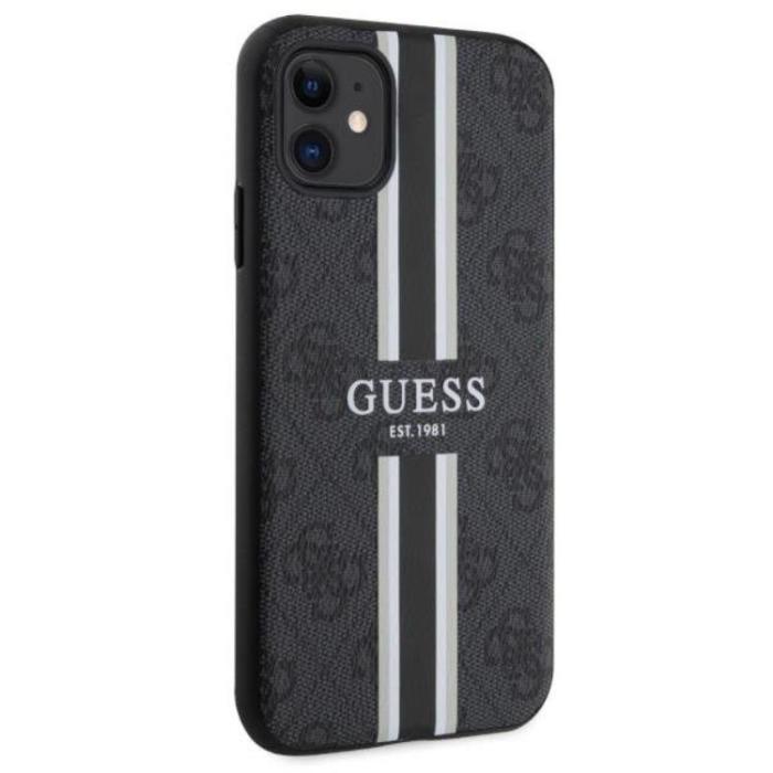 Guess - Guess iPhone 11/XR Mobilskal MagSafe Printed Stripes - Svart