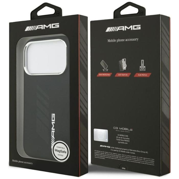 Mercedes - AMG iPhone 17 Pro Mobilskal MagSafe Silikon Oversize Rhombs - Svart