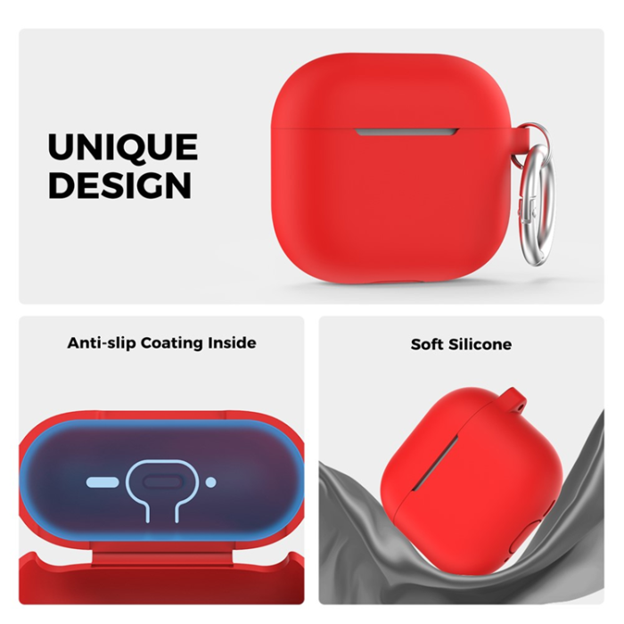 AHASTYLE - AHASTYLE AirPods 4 Skal Silikon PT196 - Röd