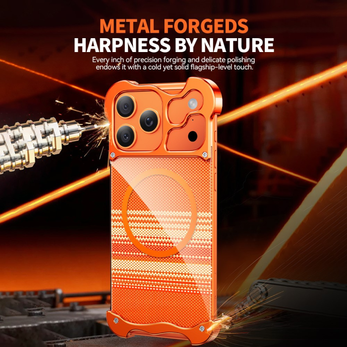 A-One Brand - iPhone 17 Pro Mobilskal Magsafe Frameless Kevlar Pattern - Silver