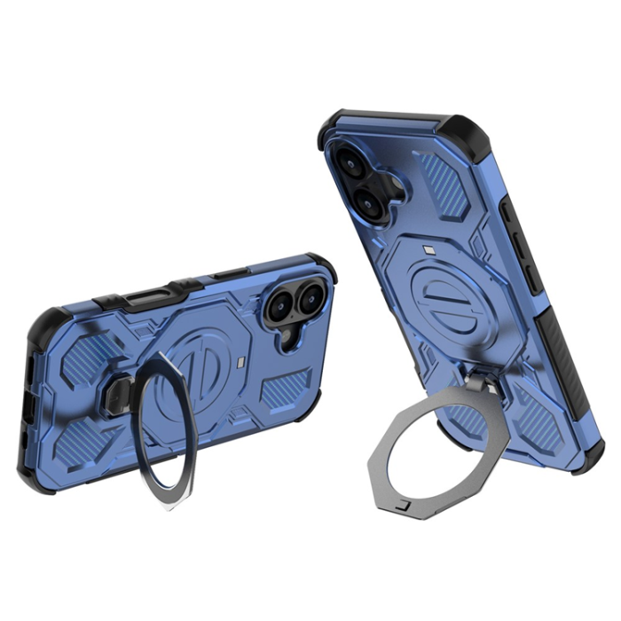 A-One Brand - iPhone 17 Mobilskal Rotating Kickstand - Mörkblå