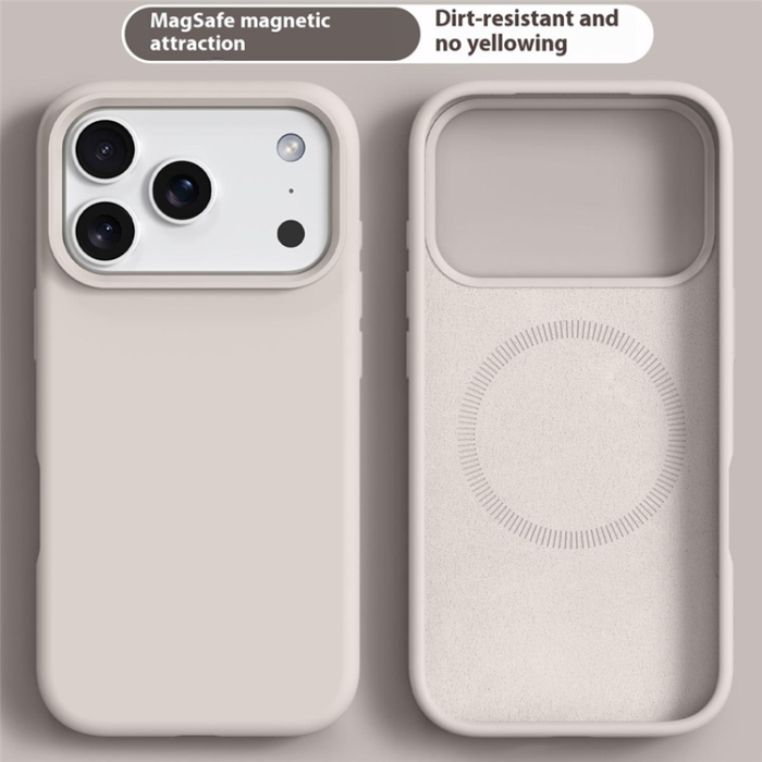 A-One Brand - iPhone 17 Pro Max Mobilskal MagSafe Liquid Silikon+PC - Antikvit