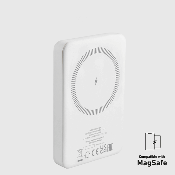 SBS - SBS MagSafe Trådlös Power Bank 5000 mAh USB-C - Vit