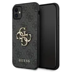 Guess - GUESS iPhone 11 Skal Big Metall Logo - Grå