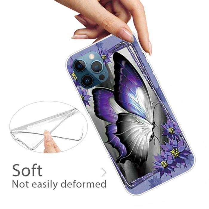 SpareParts - iPhone 14 Pro Max Skal TPU - Lila fjäril