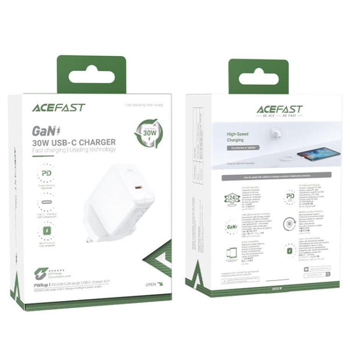 Acefast - Acefast GaN Väggladdare USB-C 30W - Vit