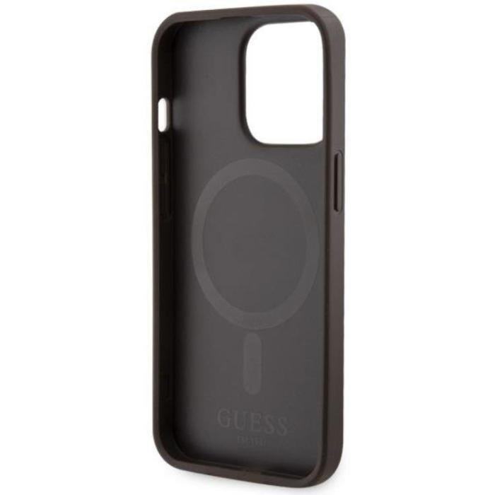 Guess - Guess iPhone 13 Pro Max Mobilskal MagSafe Printed Stripes - Brun