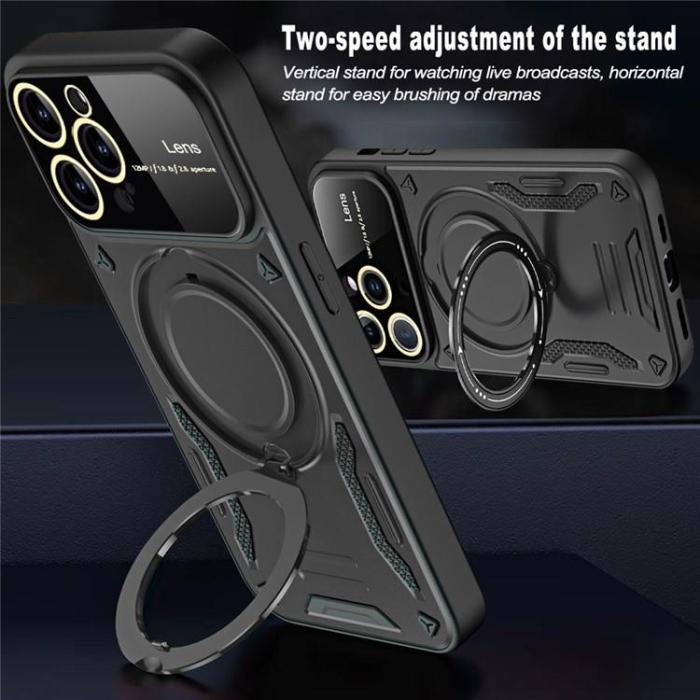 OEM - iPhone 15 Mobilskal Magsafe Ringhållare Kickstand - Svart